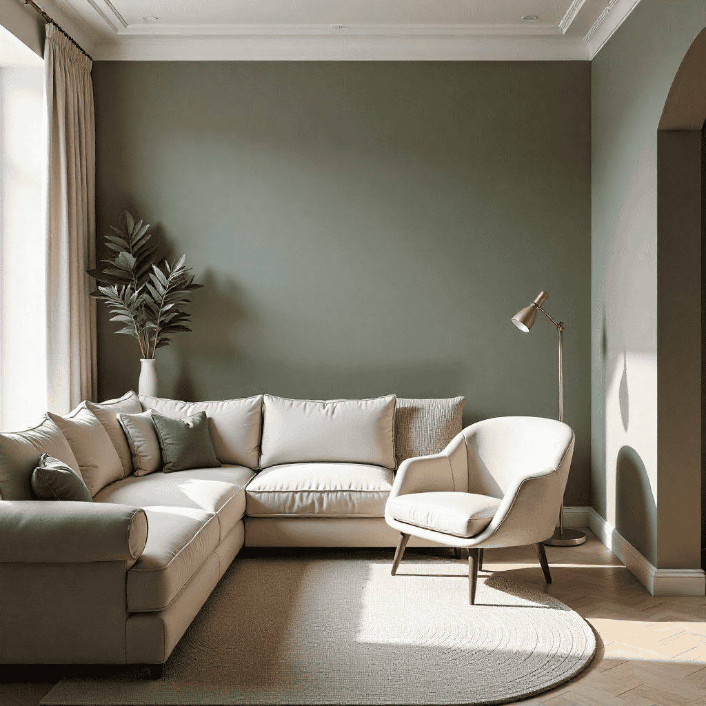 Flatlay showing curated interior design colour palette and material samples